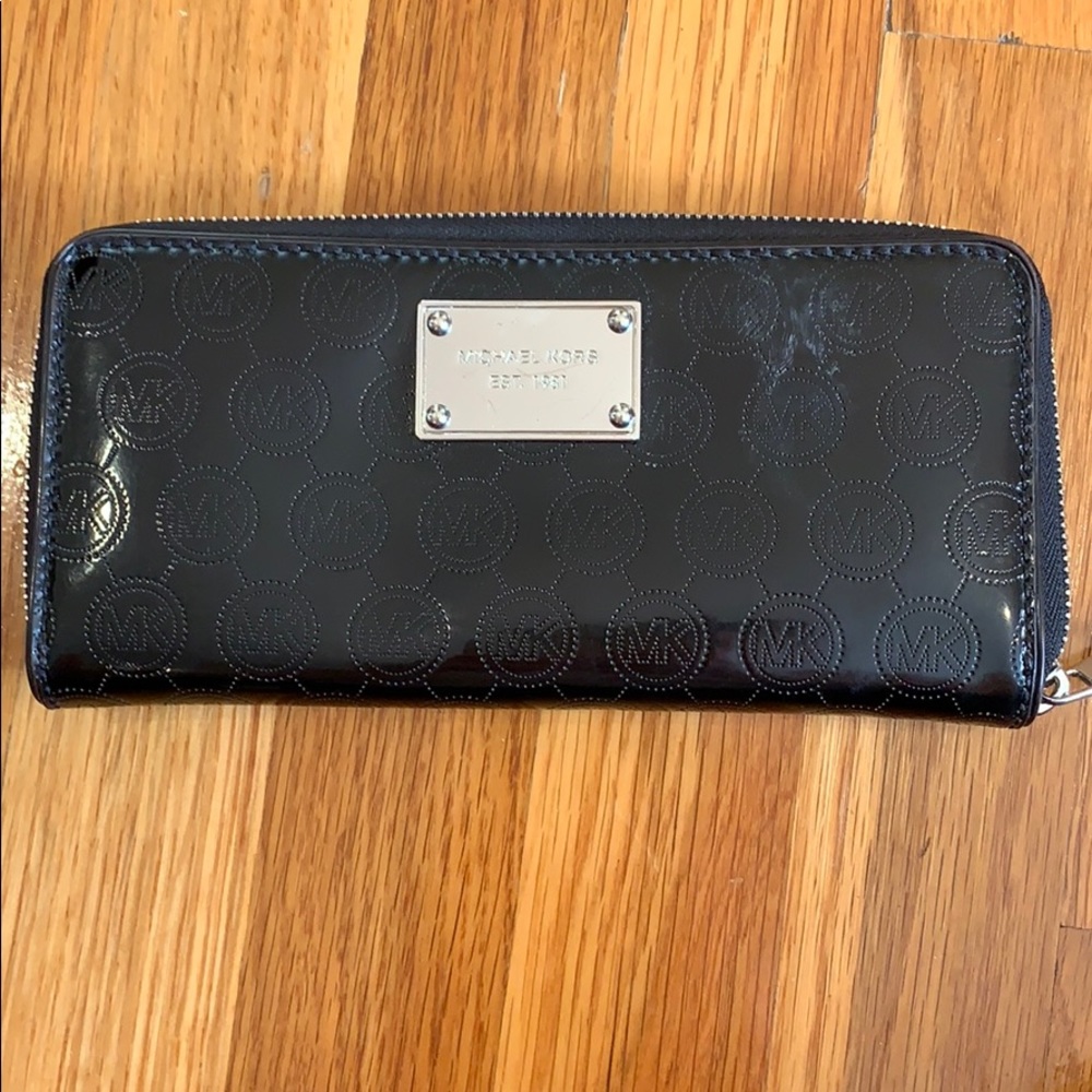 Michael Kors Black Patent Leather Wallet